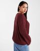 Brave Soul Brave Soul Plus deep V-neck ribbed sweater in wine-Red - 2
