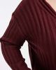 Brave Soul Brave Soul Plus deep V-neck ribbed sweater in wine-Red - 4