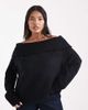 Brave Soul Brave Soul Plus off the shoulder sweater in black - 1