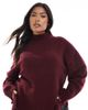 Brave Soul Brave Soul Plus turtleneck sweater with wide sleeves in wine-Red - 1