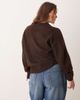 Brave Soul Brave Soul Plus V-neck soft touch sweater in chocolate brown - 4