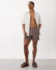 Brave Soul Brave Soul printed swim shorts in burgundy and tan-Red - 1