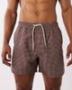 Brave Soul Brave Soul printed swim shorts in burgundy and tan-Red - 4