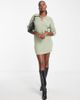 Brave Soul Brave Soul radu knitted polo sweater dress in sage green - 2
