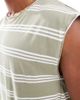 Brave Soul Brave Soul raw edge striped tank in washed sage & white-Green - 4