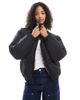 Brave Soul Brave Soul reversible short puffer jacket in black and leopard print - 1