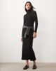 Brave Soul Brave Soul ribbed long sleeve roll neck maxi dress with slit detail in black - 1