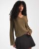 Brave Soul Brave Soul ribbed V-neck sweater in khaki-Green - 1