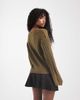 Brave Soul Brave Soul ribbed V-neck sweater in khaki-Green - 2