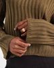 Brave Soul Brave Soul ribbed V-neck sweater in khaki-Green - 3
