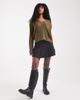 Brave Soul Brave Soul ribbed V-neck sweater in khaki-Green - 4