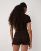 Brave Soul Brave Soul ruched mini shorts with ruffle detailing in chocolate brown - part of a set - 3