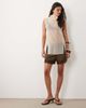 Brave Soul Brave Soul satin shorts with drawcord waist and lace trim in chocolate brown - 3