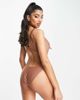 Brave Soul Brave Soul scoop neck cut out swimsuit in brown - 2