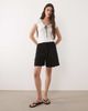 Brave Soul Brave Soul scoop neck ribbed jersey t-shirt with bow detail in white - 2