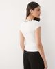 Brave Soul Brave Soul scoop neck ribbed jersey t-shirt with bow detail in white - 4