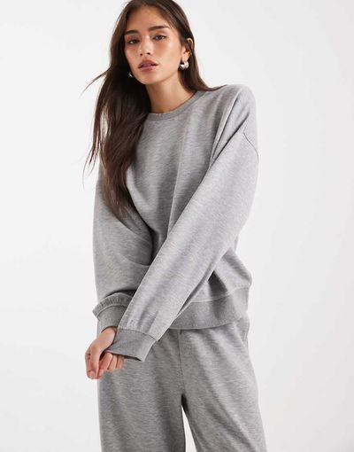 Brave Soul Brave Soul scuba-style fabric sweatshirt in gray heather