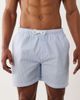 Brave Soul Brave Soul seersucker swim shorts in blue and white stripes - 3