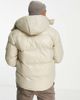 Brave Soul Brave Soul shiny puffer jacket in stone-Neutral - 2