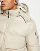 Brave Soul Brave Soul shiny puffer jacket in stone-Neutral - 3