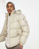 Brave Soul Brave Soul shiny puffer jacket in stone-Neutral - 4