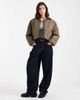 Brave Soul Brave Soul short padded bomber jacket with collar in khaki-Green - 3