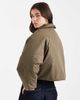 Brave Soul Brave Soul short padded bomber jacket with collar in khaki-Green - 4