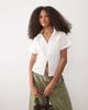 Brave Soul Brave Soul short sleeve shirt with open button detailing in white - 1