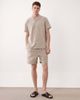 Brave Soul Brave Soul shorts with drawstring waist in stone and ecru stripe - part of a set-Neutral - 1