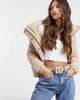 Brave Soul Brave Soul slay puffer jacket in cord in cream-White - 1