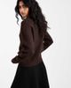 Brave Soul Brave Soul soft touch v-neck sweater in chocolate brown - 4
