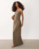 Brave Soul Brave Soul strapless maxi drop waist jersey dress in brown - 1