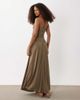 Brave Soul Brave Soul strapless maxi drop waist jersey dress in brown - 4