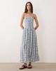 Brave Soul Brave Soul strappy maxi dress in blue cheesecloth check with floral emboridery detail - 2
