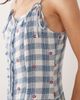 Brave Soul Brave Soul strappy maxi dress in blue cheesecloth check with floral emboridery detail - 3