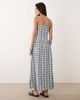 Brave Soul Brave Soul strappy maxi dress in blue cheesecloth check with floral emboridery detail - 4