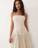 Brave Soul Brave Soul strappy midi dress with ruched bodice in brown gingham plaid - 3