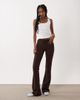 Brave Soul Brave Soul stretch flare leggings in chocolate brown - 1