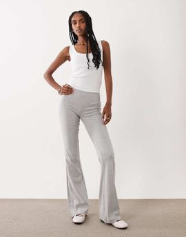 Brave Soul Brave Soul stretch flare leggings in light gray heather
