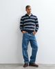 Brave Soul Brave Soul striped knitted polo sweater in navy-MULTI - 2