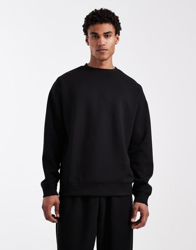 Brave Soul Brave Soul sweatshirt in black scuba-style fabric - part of a set