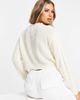 Brave Soul Brave Soul tally cropped cable knit sweater in cream-White - 2