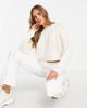 Brave Soul Brave Soul tally cropped cable knit sweater in cream-White - 4