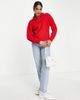 Brave Soul Brave Soul tanya half zip cable knit sweater in red - 4