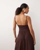 Brave Soul Brave Soul textured jersey dress with shirred bodice in chocolate brown - 3