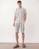 Brave Soul Brave Soul textured shorts in cream, navy and taupe stripes - part of a set-Multi - 1