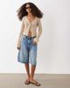 Brave Soul Brave Soul tie front crochet knit cardigan with flared sleeves in stone-Neutral - 2