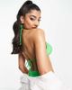 Brave Soul Brave Soul triangle bikini top with tie back in green - 3