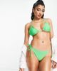 Brave Soul Brave Soul triangle bikini top with tie back in green - 4