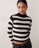 Brave Soul Brave Soul turtle neck ribbed sweater in white and black stripes-Multi - 1
